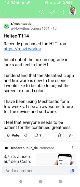 A reddit post about a new hand-held device on the market