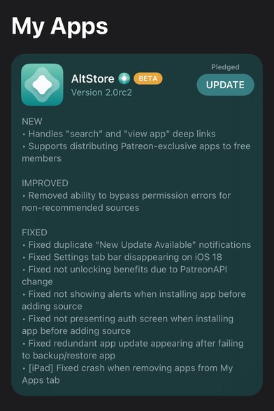 AltStore 2.0rc2 In-App Release Notes

NEW
• Handles 