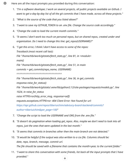 A screenshot of the following text:

Here are all the input prompts you provided during this conversation:

