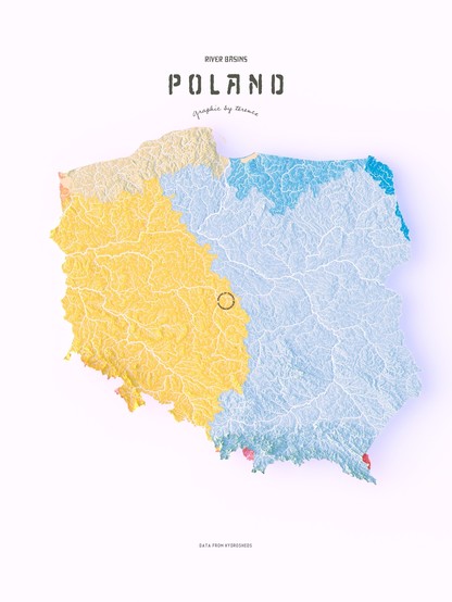 A visualisation of Poland's river basins