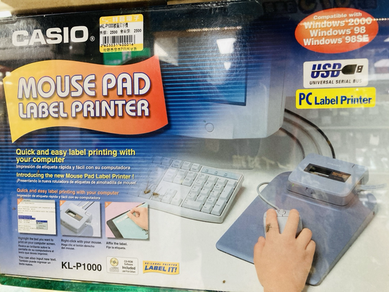 Mousepad with label printer function sold by Casio