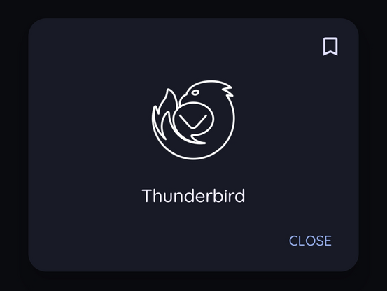 A screenshot showing the Thunderbird icon in Arcticons style