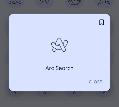 A screenshot of Arcticons highlighting the icon for Arc Search