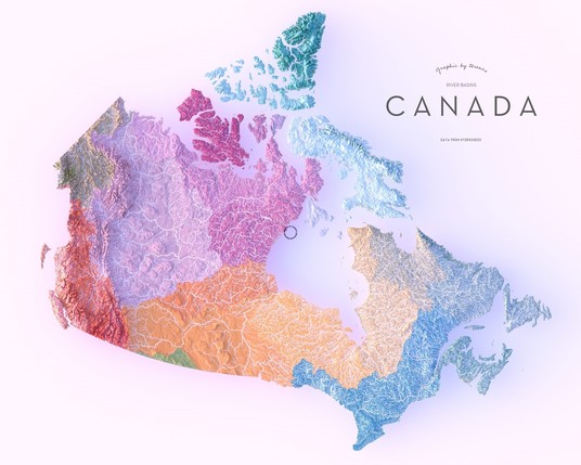 A visualisation of Canada's river basins