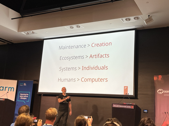 Justin Warren keynoting #EverythingOpen #EO2025 January 20th 2025, Tarndanya / Adelaide 