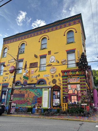 A colorfully painted house