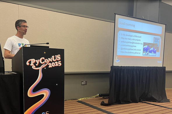 Anthony presenting at PyconUS