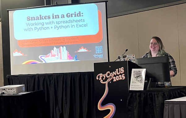Sarah presenting "Snakes in a Grid"