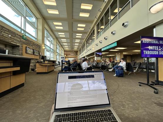 People waiting for flights at AVL