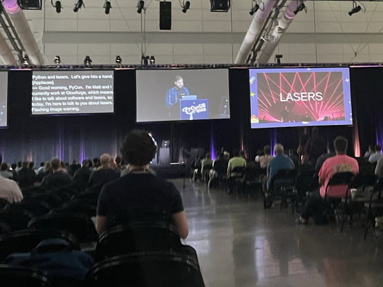 Eric presenting about lasers