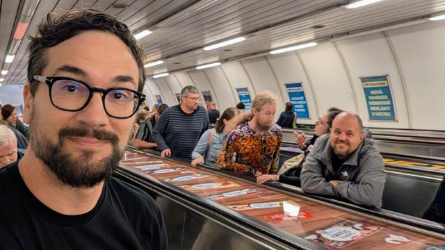 People on an escalator 
