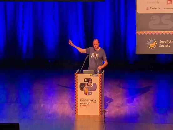 Presenter on stage