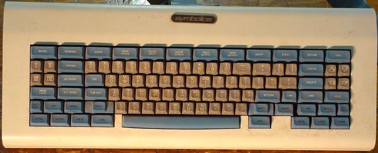 A Space Cadet keyboard viewed from above. Random Internet picture.