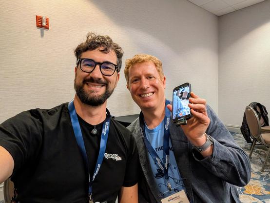 People taking a selfie