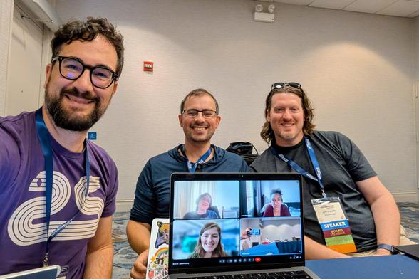 People in a remote meeting