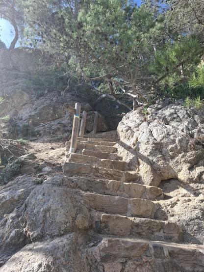 Steps in the rock.