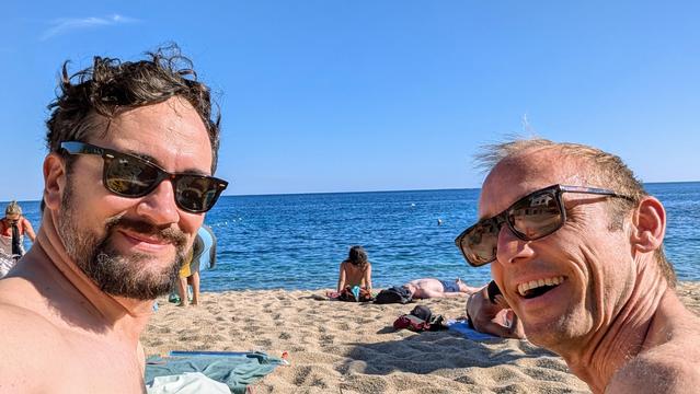 Paolo and Carlton on the beach