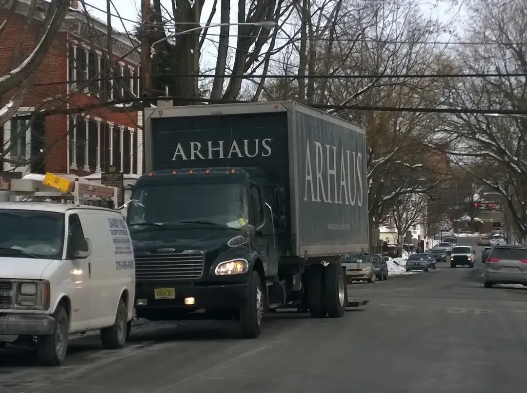 Truck with branding that says: 