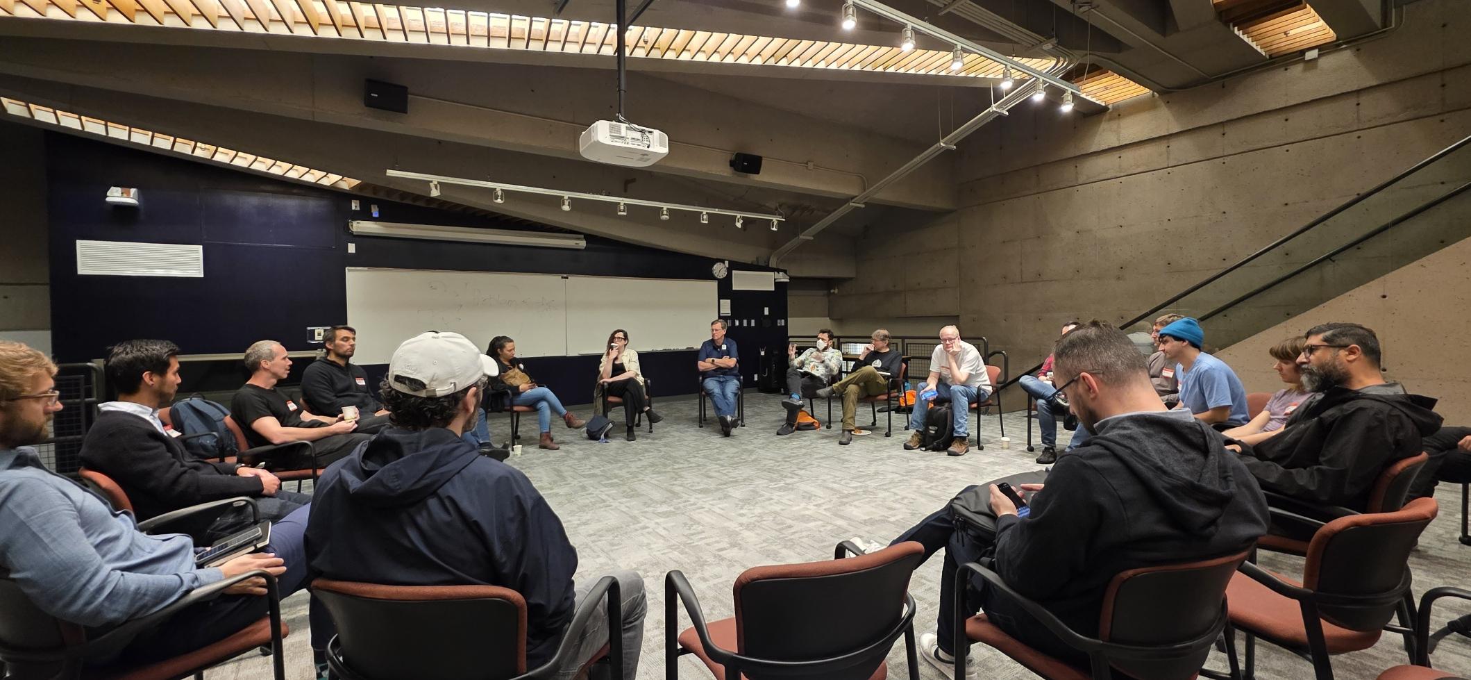 A group of people participating in discussions