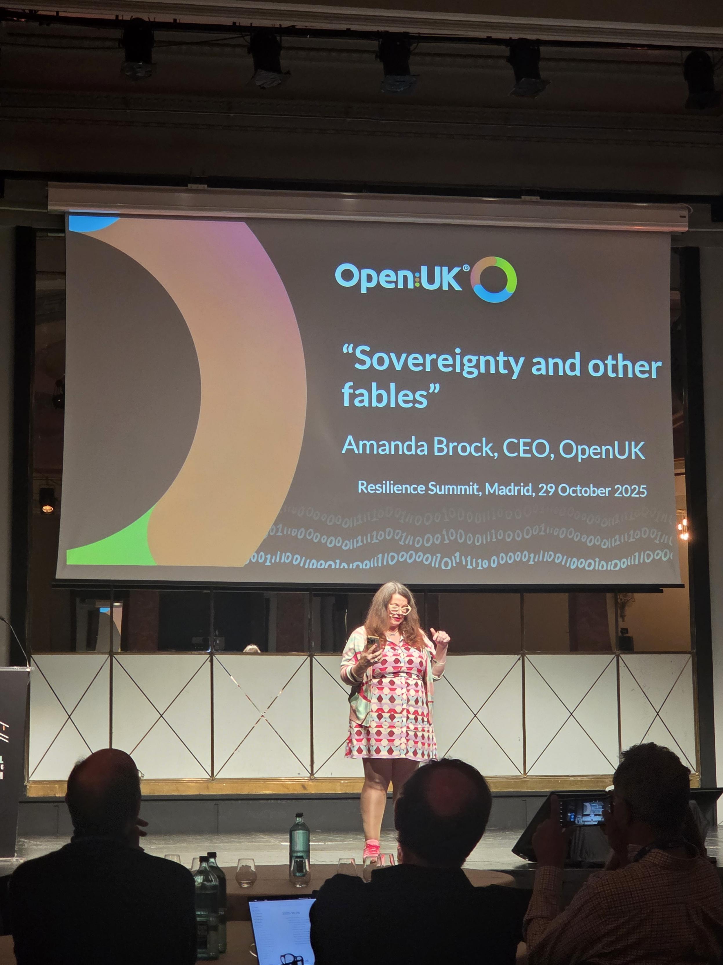 OpenUK presentation "Sovereignty and fables" by Amanda Brock
