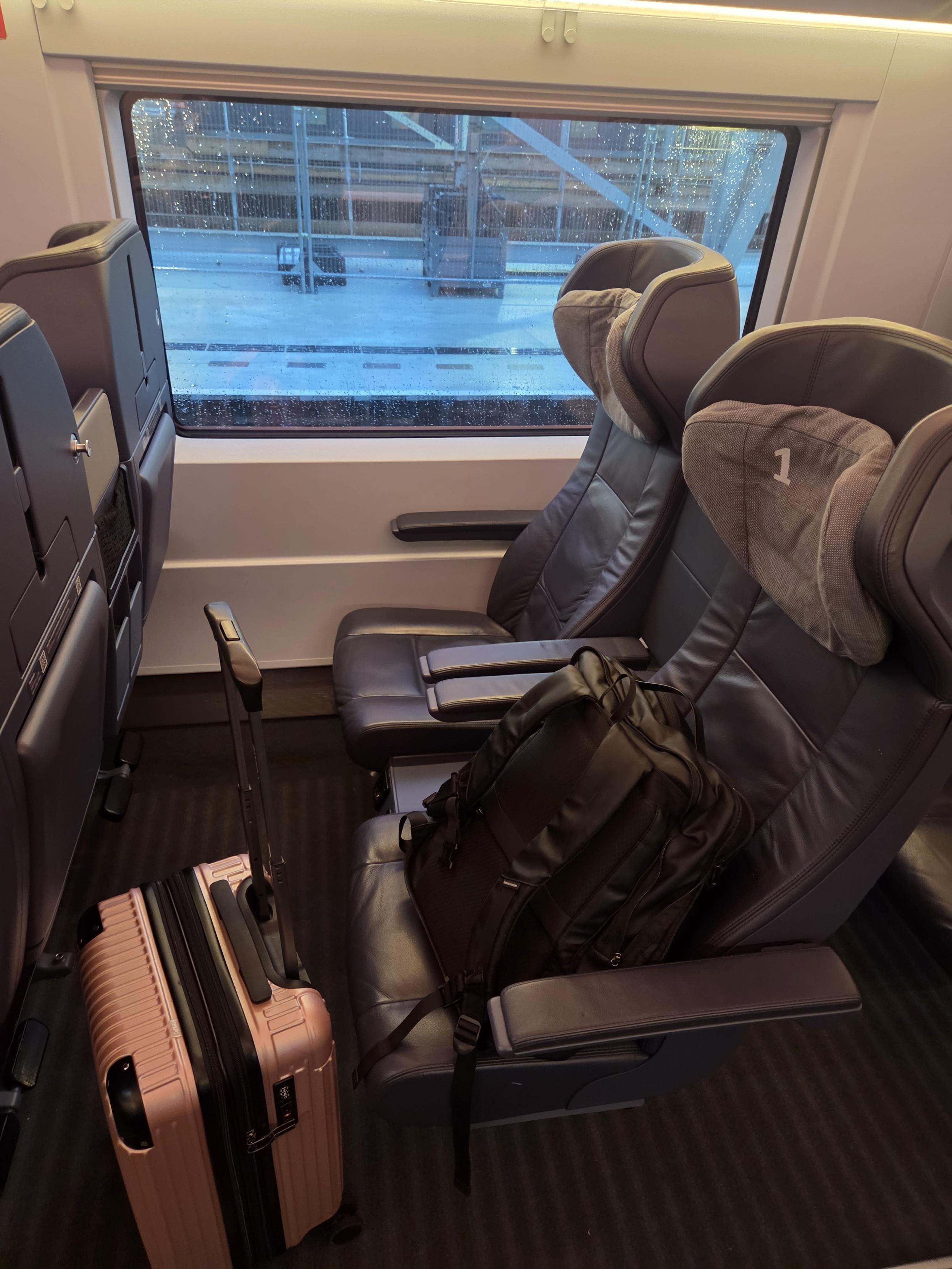 Picture of my train seat. To be fair, it does have electricity