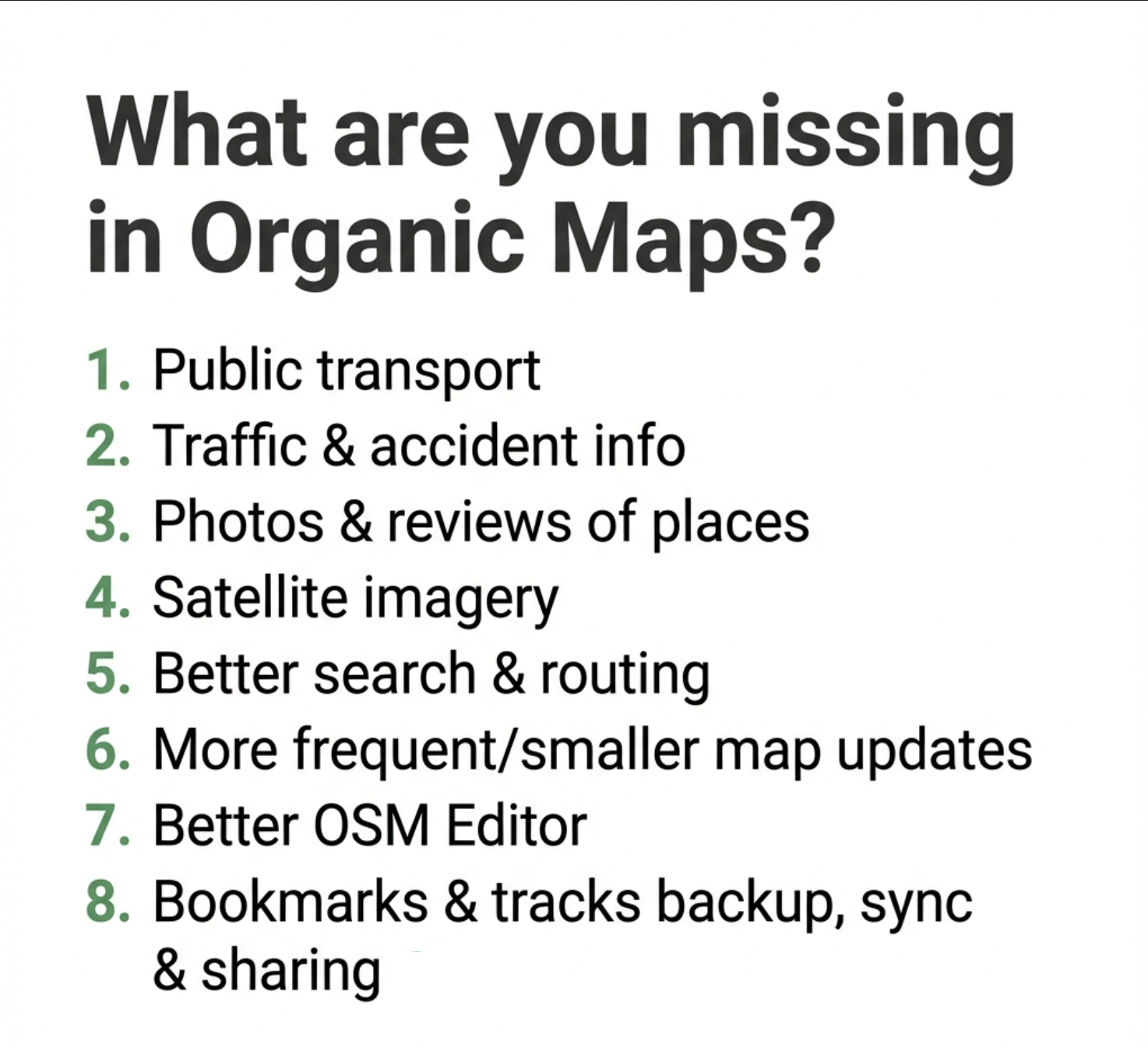 Questions to Organic Maps users