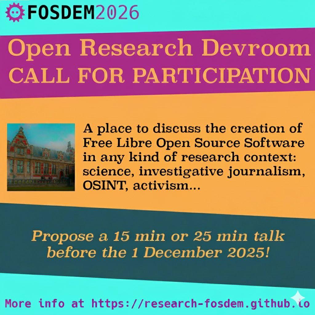 Open Research DevRoom (@FosdemResearch@fosstodon.org)