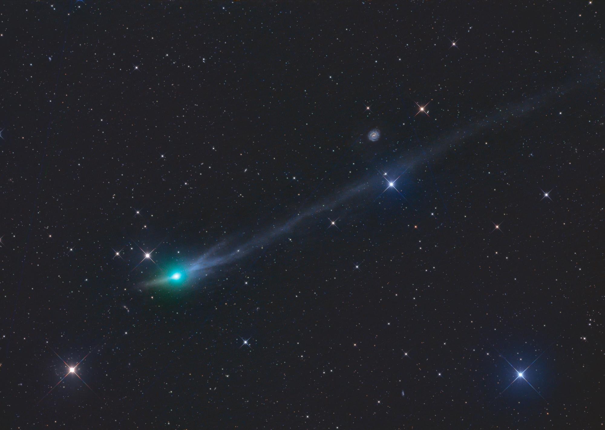Image of comet 3I/ATLAS posted on facebook by Gerald Rhemann
Text:
Interstellar Comet 3I/Atlas 02 12 2025 UT 01h39m
Location: Farm Tivoli, Namibia
Telescope: ASA Astrograph 12" f3.6
Camera: ZWO ASI 6200 MM Pro
Exp. Time: LRGB 20/6/6/6 min.
North is up FOV: 75x110ยด
Gerald Rhemann and Michael Jรคger