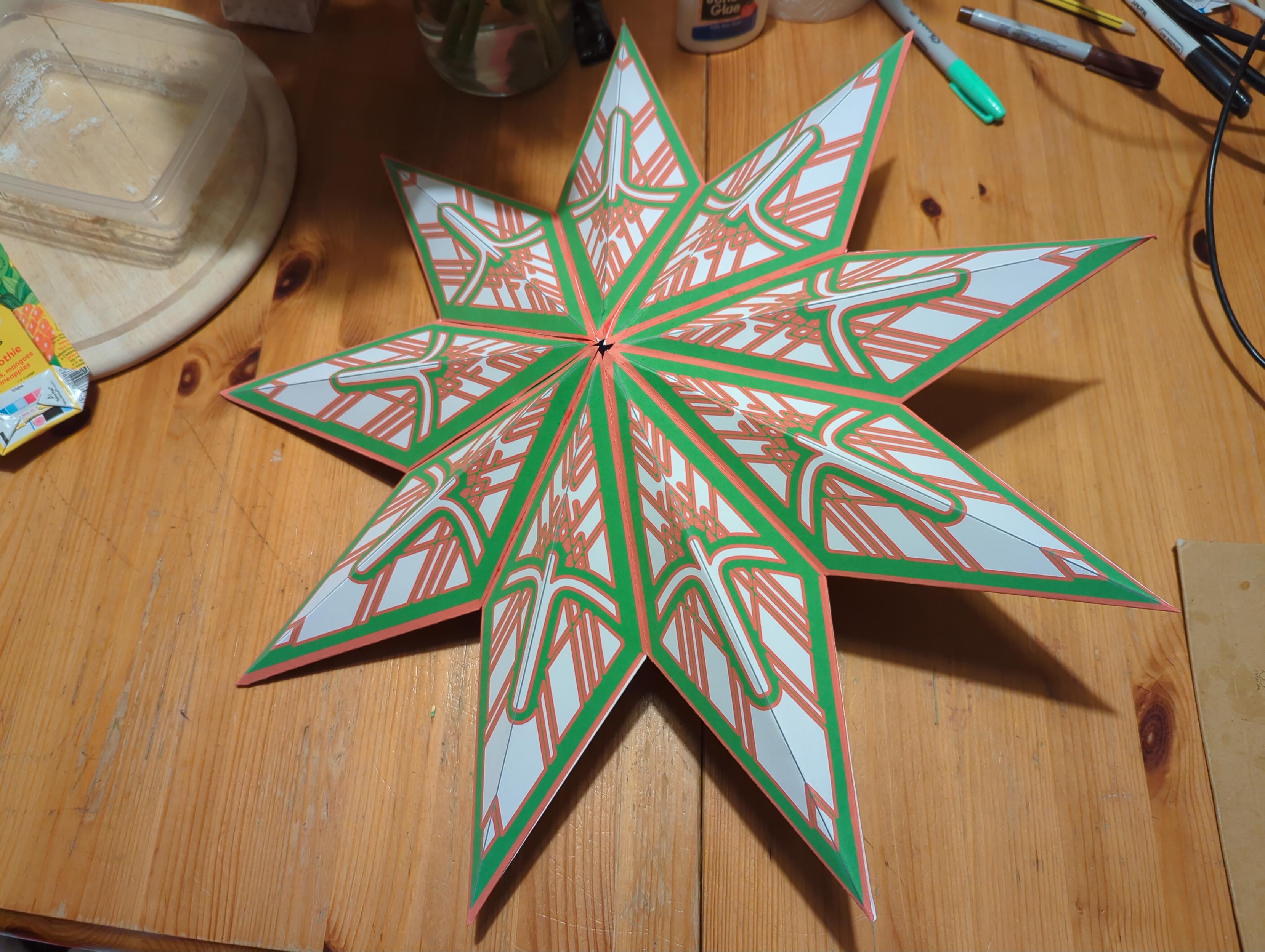 Christmas star made from card