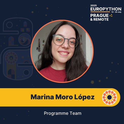 Cover photo with Marina Moro López, member of the Programme Team at EuroPython 2025