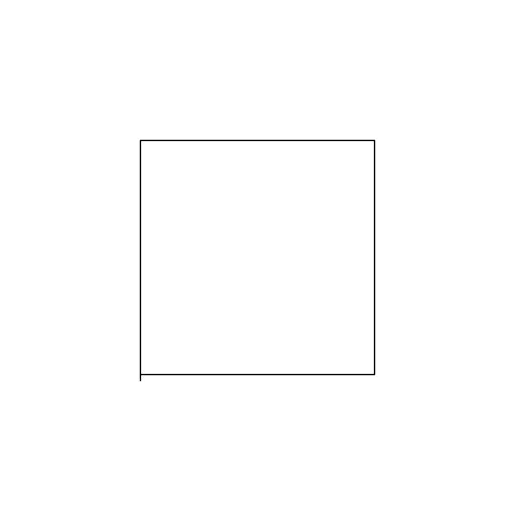 Black outline of a square against a white background. The bottom left corner of the square is not quite perfectly aligned.