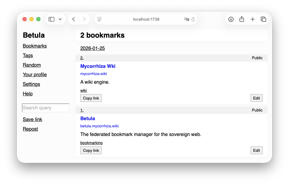 Screenshot of Betula.
