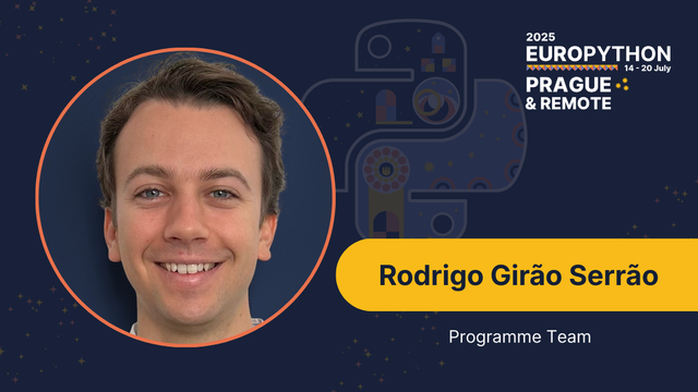 A cover photo of Rodrigo Girão Serrão, member of the Programme Team at EuroPython 2025 Prague & Remote