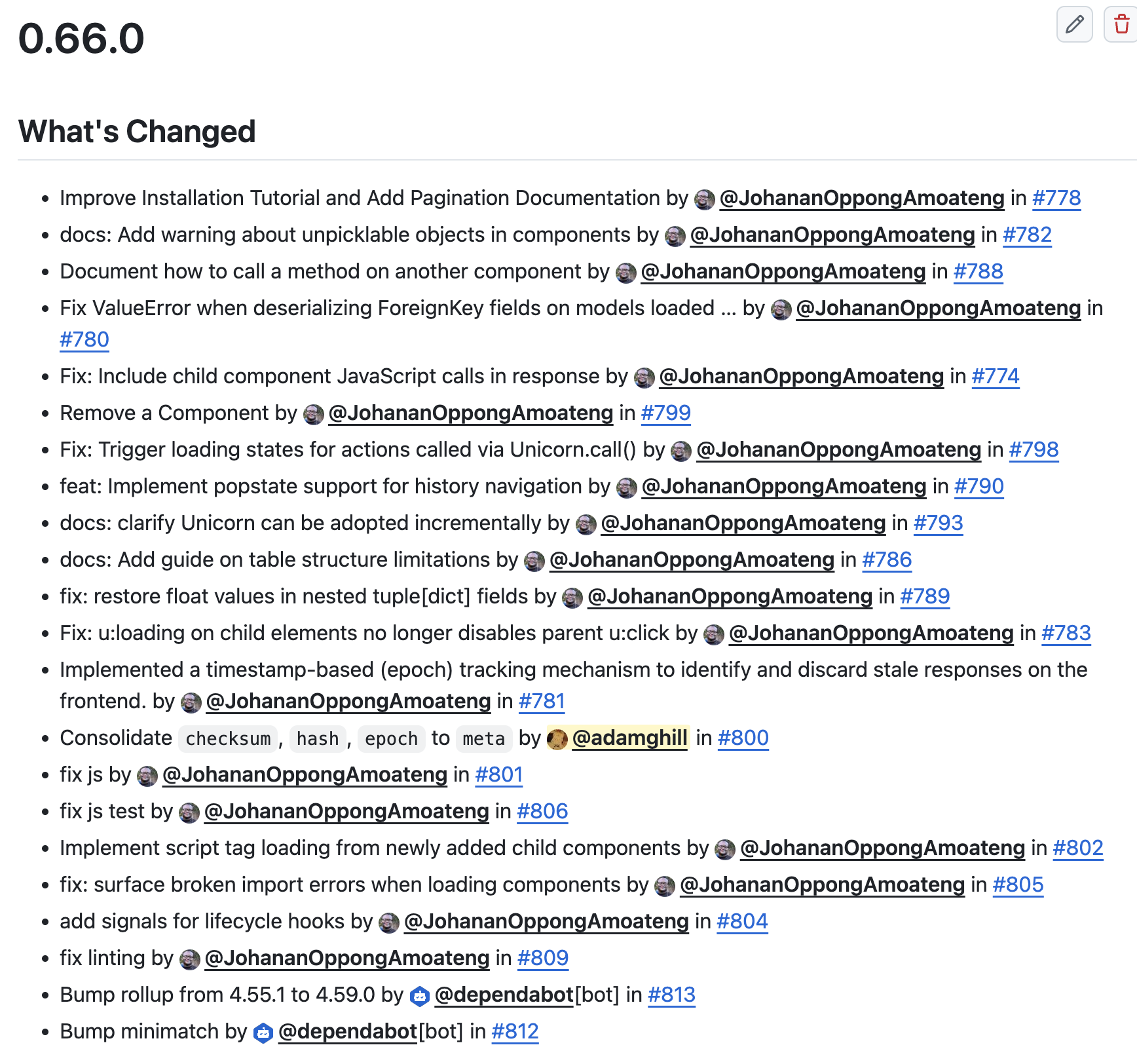 List of all fixes https://github.com/django-commons/django-unicorn/releases/tag/0.66.0