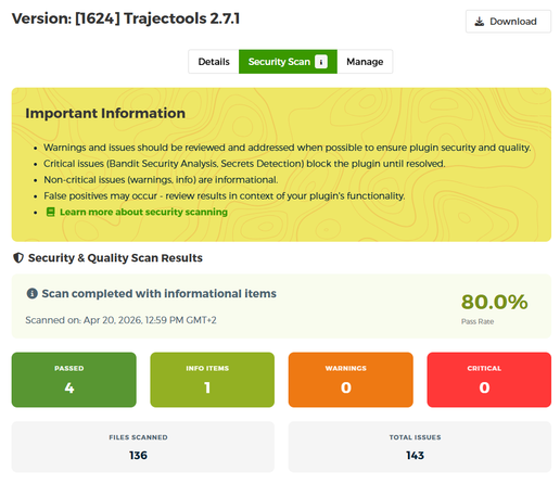 Screenshot of the linked website with passing tests