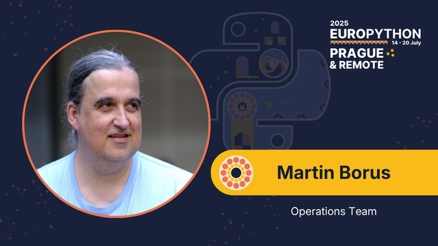 Cover image of Martin Borus, member of the Operations Team at EuroPython 2025 Prague & Remote