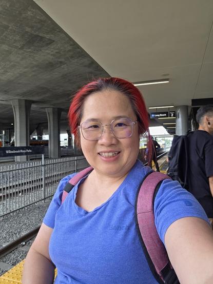 Mariatta in a train platform in LA