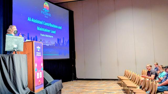 Simon presenting my talk
