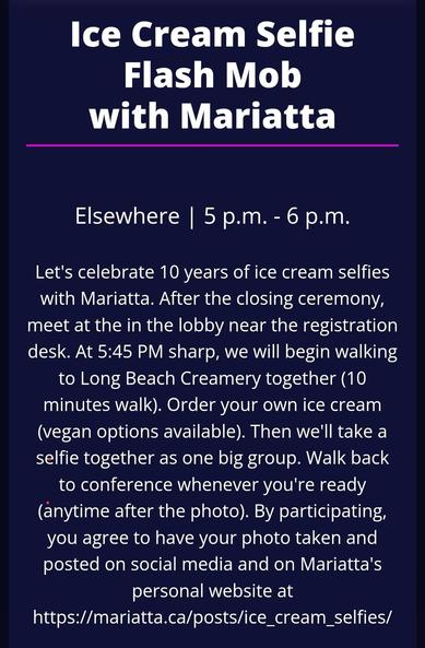 Ice cream selfie Flash Mob with Mariatta. Celebrating 10 years of Ice cream selfie.