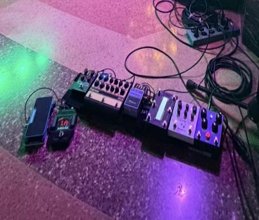 Photo of my pedalboard—in signal path order:
Shure GLXD6+
Hotone Wong Press wah/volume/expression
JRockett Airchild compressor
Friedman IR-X
BOSS DC-2w Dimension Chorus (in IRX loop)
Meris Polymoon delay
Keeley Nocturne reverb
Morningstar MC6 mkII midi controller