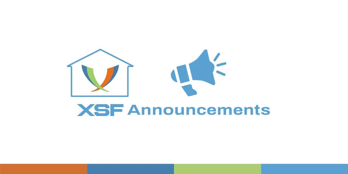 The XSF Announcement banner with the XMPP logo in a house a megaphone next to it.