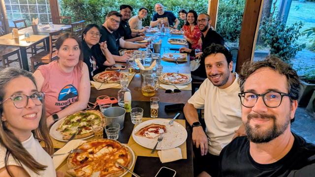 Selfie at pizzeria 