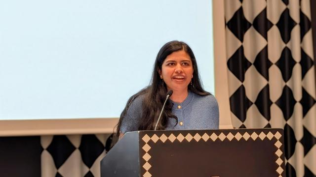 Speaker on stage