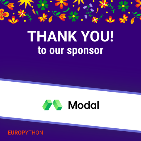 Sponsor announcement for EuroPython 2026 conference: Modal