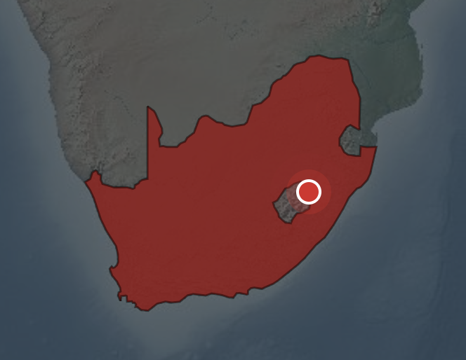 14km from the South African border... I knew it'd not be SA...