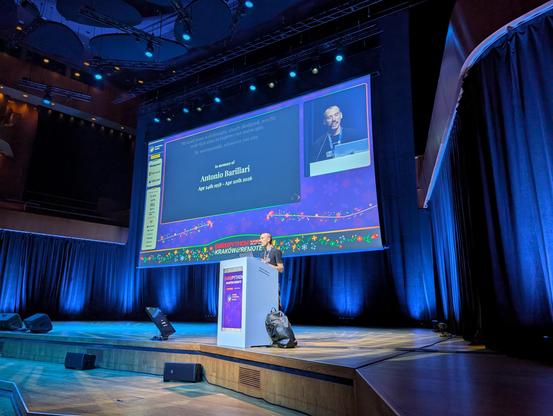 Speaker on stage