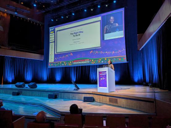Speaker on stage 