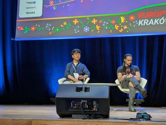 People on stage