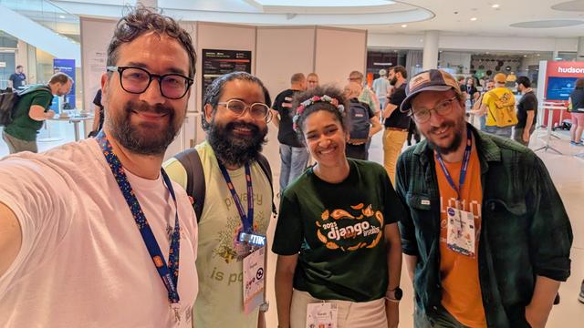 People in the Django booth
