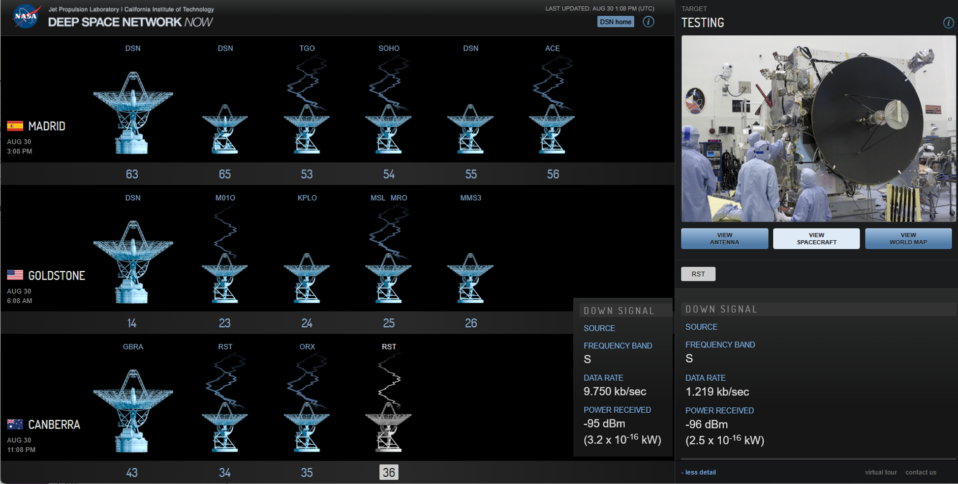 Screenshot of the DSN website